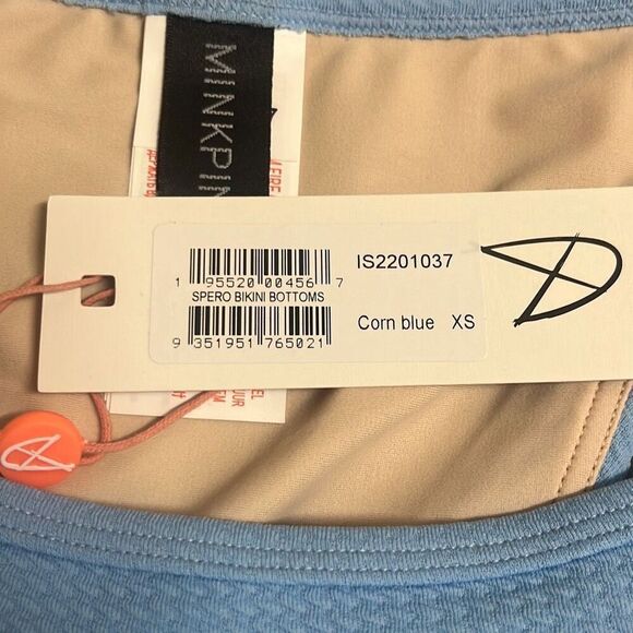 Minkpink Revolve Spero Swim Bikini Bottoms Corn Blue Textured Ruffles XS NWT - Picture 6 of 8